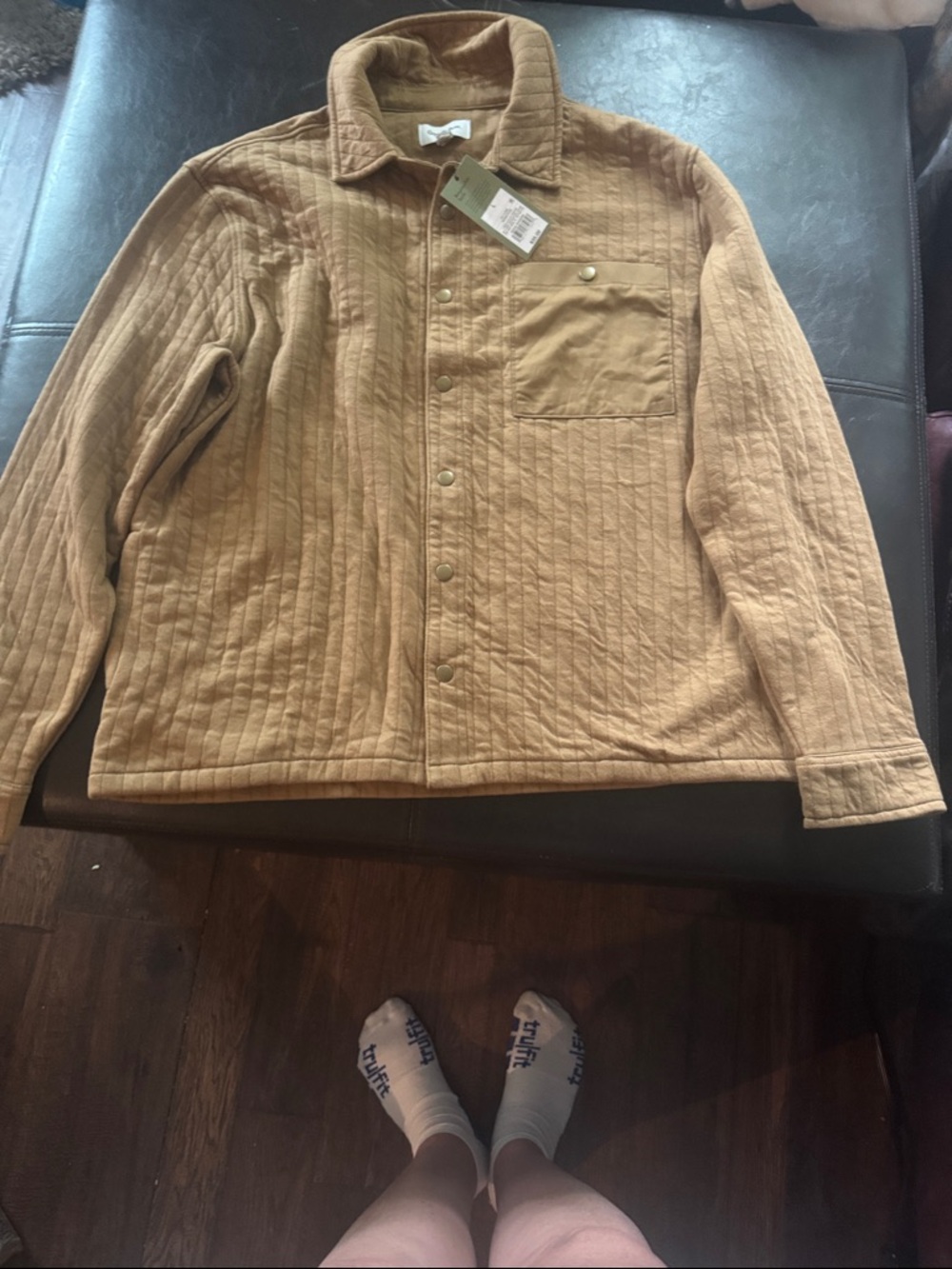 Goodfellow & Co Quilted Tan Shirt Jacket nice looking fall darker tan